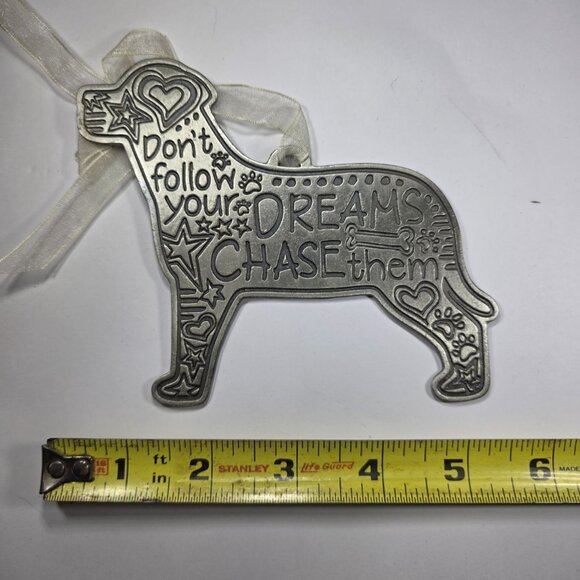 Dog Pewter Ornament Inspirational quote metal doglover gift christmas - Picture 3 of 4